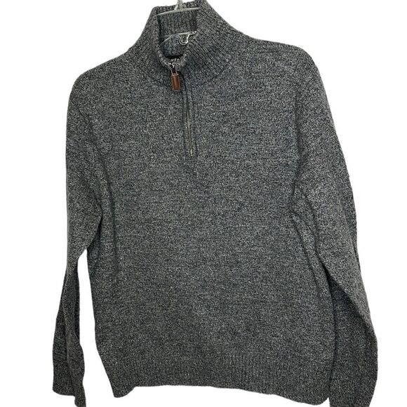 J.Crew Mercantile Quarter Zip Nylon/Lambs Wool Blend Gray Men’s Sweater. Size Lg - Picture 1 of 9
